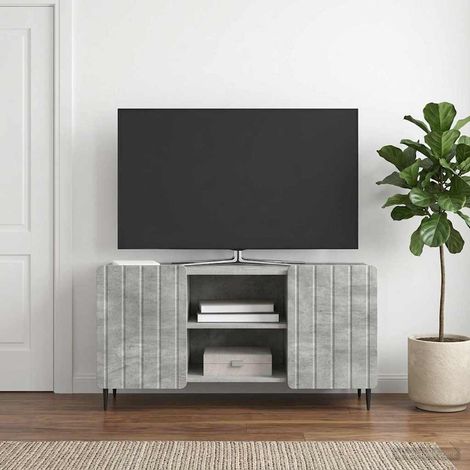 TV-Schränk Betongrau 102 x 34,5 x 52 cm Holzwerkstoff (1/5)