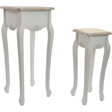 Mesita Auxiliar Set 2 Abeto 35X35X80 Natural MB146703 (1/4)