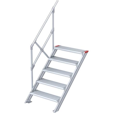 Euroline 510 Treppe 45° 800mm Stufenbreite 5 Stufen Alu gerieft