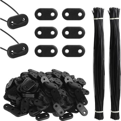 210 Sets Kit de Fixation de Clôture Brise-Vue de Confidentialité en PVC Résistants à Intempéries, Clips de Montage en PVC, avec 210 Attaches de Câble, pour Pelouse Clôtures Jardin (Noir) (1/5)