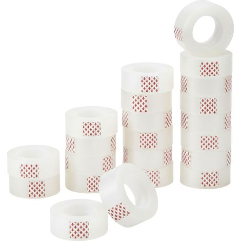 1 Conf da 12 Pz Nastri Adesivi Ultra Trasparenti 18mmx30m Rotolo Ufficio Scuola (1/5)