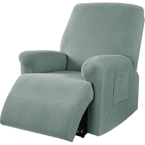 Copripoltrona jacquard elasticizzato per poltrona reclinabile relax con tasche Verdesalvia (1/5)