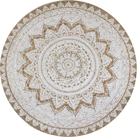 Tapis rond en jute tressé à motif imprimé vidaXL 150 cm (1/5)