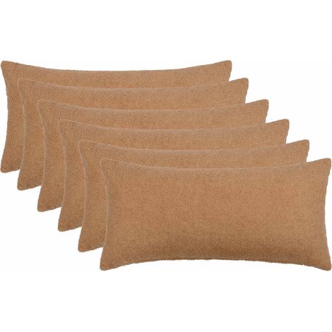 vidaXL Funda de almohada 6 pcs HEERLEN Beige 40 x 70 cm Bouclé (1/5)