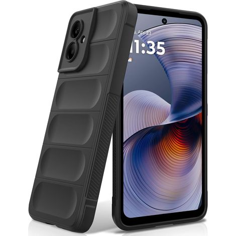 Coque pour Motorola Moto G55, Étui Silicone Liquide Case avec Doublure en Microfibre Anti-Rayures en Fibre et Protection pour Caméra, Noir (1/5)