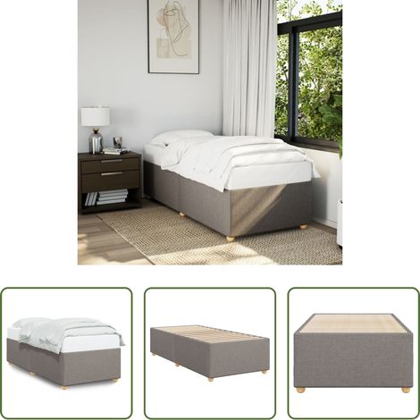 Matratze -  Bettgestell ohne Matratze Taupe 80x200 cm Stoff (1/5)