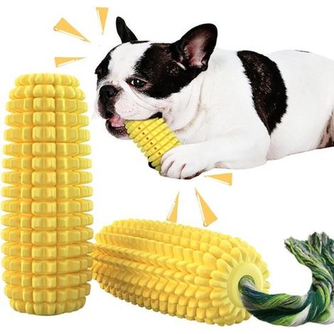 Juguete de maíz, 1 pieza, Amarillo, Sonido interactivo, Juguete para la dentición de cachorros, Juguete resistente de goma para la dentición (1/2)