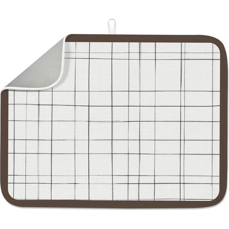 Tapis de séchage à carreaux pour comptoir de cuisine, 45,7 x 61 cm, minimaliste, absorbant, antidérapant, séchage rapide, résistant à la chaleur, pour robinet de table, évier, café (1/5)