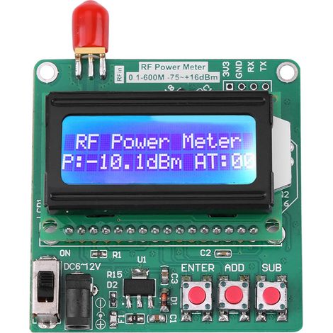 Digitales LCD-HF-Wattmeter -7516 dBm 1-600 MHz (Dämpfungswert) (1/5)