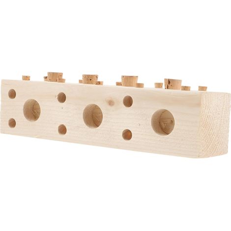 Wooden Chew Block for Parrots, Natural Pine Grinding Tooth Toy, Long Holder for Cages, Engaging and Mentally Stimulating Game for Pet Birds (1/5)