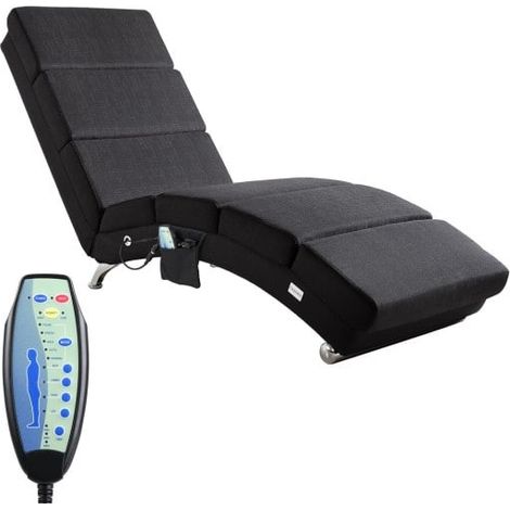 Fauteuil Ergonomique Tissu Anthracite MASSAGE et Chauffant avec télécommande (1/5)