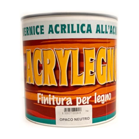 Finitura per legno Opaco Neutro Acrylegno Vernice acrilica all&039acqua 750ml
