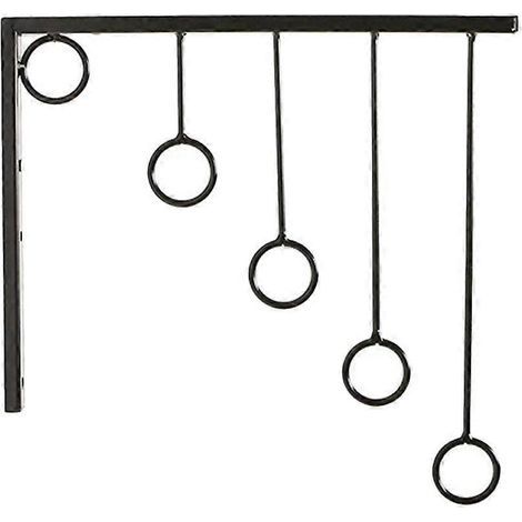 Kleiderständer aus Eisen, Garderobenständer, Bademantelhalter, 5-Ring-Halter, Wandhaken, Regalhaken – 30,00 x 27,00 x 2,00 cm (1/3)