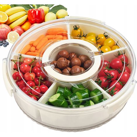 Organisateur de cuisine rotatif pour réfrigérateur, pour épices et cosmétiques, 28 cm, blanc (1/5)