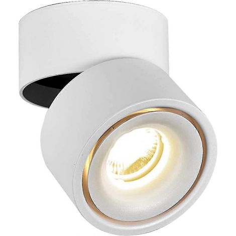 Spot LED encastré pour plafond 7 W, angle de lampe réglable, éclairage intérieur, 10 x 10 x 10 cm (blanc + blanc chaud) (1/5)