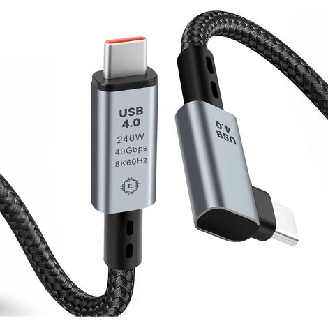 [Neue Generation] USB-C Thunderbolt 4-Kabel, Premium-Nylon-USB4-Kabel, Datenübertragung mit 40 Gbit/s, 240 W PD3.1-Schnellladung, 8K-Videoübertragung mit 60 Hz für MacBook, iPad und iPhone (1/5)