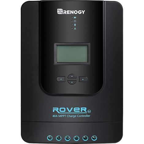 Renogy Rover 40 Amp 12V/24V DC Input MPPT Solar Charge Controller Auto Parameter Adjustable LCD Display Solar Panel Regulator fit for Gel Sealed Flooded and Lithium Battery