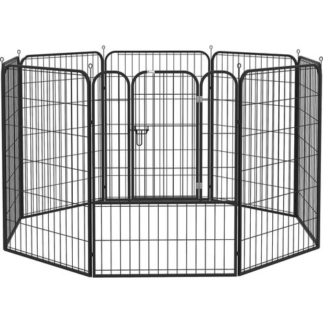 Recinto per cuccioli e animali domestici in metallo con porta 80x100 cm nero MODENUIT (1/5)