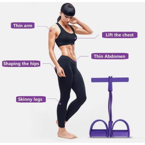 Bande de Résistance Fitness Multifonction pour Traction Elastique - Violet - Yoga - Latex et Mousse - 5026cm (1/4)