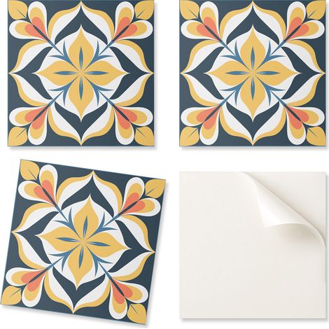 Baldosas de vinilo autoadhesivas con estampado floral para sal贸n, 20x20x20 cm.