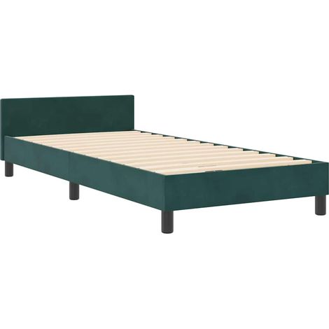 vidaXL Dark Green Velvet Bed Frame 100x200 cm (1/5)