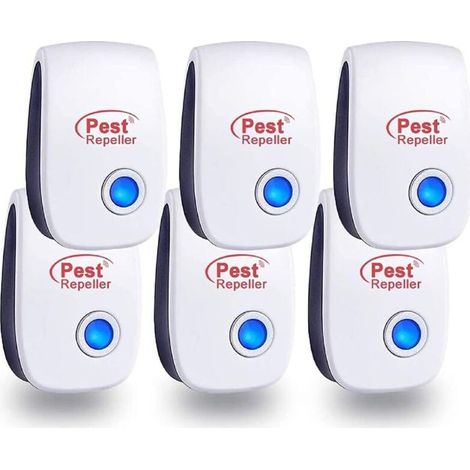 Répulsif Ultrason Anti Rongeurs Insectes 6 Pack, Répulsif Électronique Insectes Intérieur,Ipour moustiques/cafards/Souris/araignées/Mouches (1/5)
