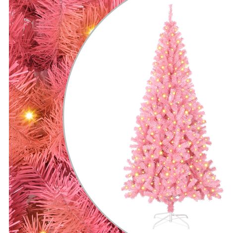 Sapin de Noël Arbre de Noël avec 300 LED avec support Rose 180 cm PVC (1/5)