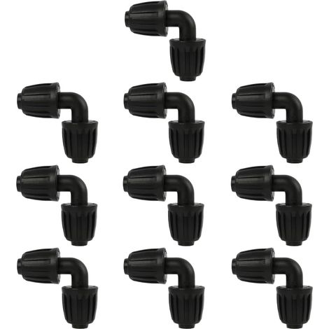 Lot de 10 coudes adaptateurs de 16 mm pour irrigation goutte à goutte - Raccord coudé pour tuyau d'arrosage - Adaptateur coudé pour irrigation goutte à goutte... (1/5)