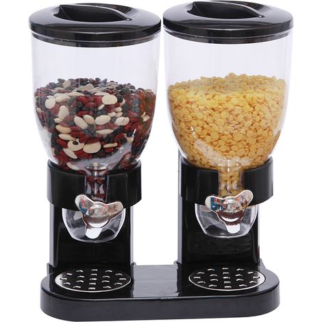 Skecten Dispensador de Cereales, Dispensador de Cereales Giratorio de Pared Doble