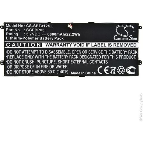 NX - Batterie tablette 3.7V 6000mAh - SGPBP03SGPBP04 (1/3)