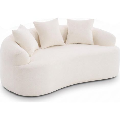 FurnitureR 153 cm breites 2-Sitzer Sofa mit weicher Chenille, tiefer Sitzfläche, Schaumstoff und Taschenfedern (1/5)