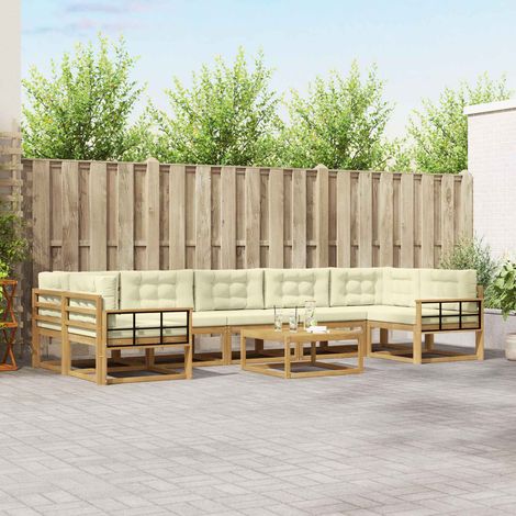 vidaXL Outdoor-Sofagarnitur mit Kissen 6 pcs Weiß und Creme (1/5)