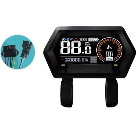 Afficheur LCD pour Vélo Électrique M9, Afficheur Couleur LCD pour Trottinette Électrique 24V-72V, Compteur de Vitesse LCD pour Motoneige SM5+2PIN (1/5)