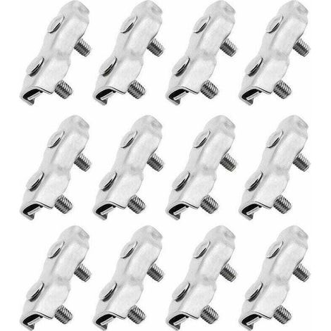 12 Pièces M2 2mm Duplex Pince À Câble En Acier Inoxydable 304 pour 2mm Câble Métallique Pince À Câble
