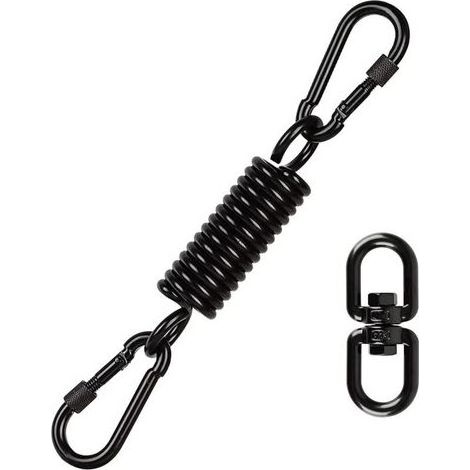 Lntyq Chaise Suspendue à Ressort, Ressort en Acier de Balançoire avec 2 Mousquetons et 360 °Crochet Pivotant, capacité de Charge jusqu'à 220KG, avec Deux Mousquetons pour Chaise Suspendue Hamac Suspen (1/3)