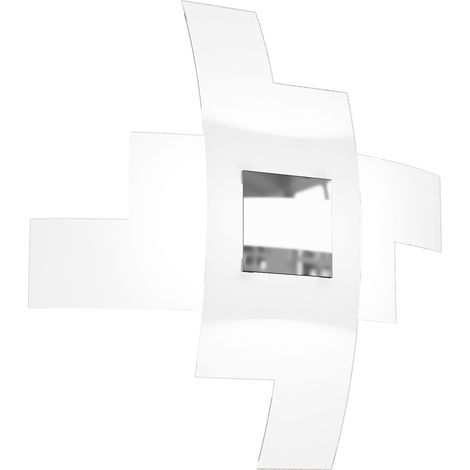 Plafoniera Moderna Tetris Color Metallo Cromo Vetro Bianco 4 Luci E27 55Cm (1/4)