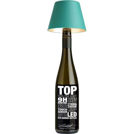 Abat-jour à fixer sur bouteille Top 11 cm Turquoise (1/3)