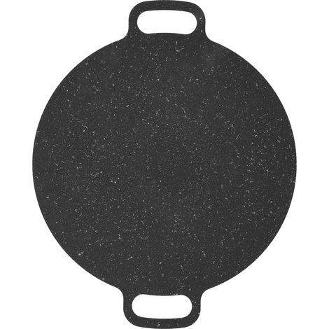 Runde koreanische Grillpfanne mit Antihaftbeschichtung, medizinischer Steinbeschichtung, guter Isolierung, Grillplatte mit Aufbewahrungstasche aus Oxford-Gewebe, 25 cm / 9,8 Zoll (1/5)