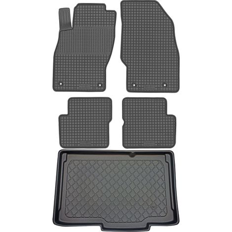 SET di tappetini in gomma per auto e tappetino per bagagliaio per Opel Corsa D IV Hatchback dal 2006 al 11/2014