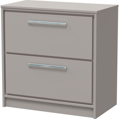 Balterley Longnor 800mm Framed Design Floor Standing 2 Drawer Vanity with Worktop - Pebble Grey
