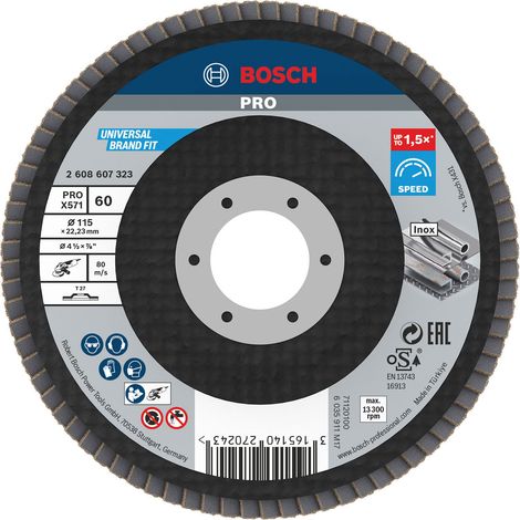 Bosch PRO X571 Disque à lamelles 115 mm G60 - 2608607323 (1/3)