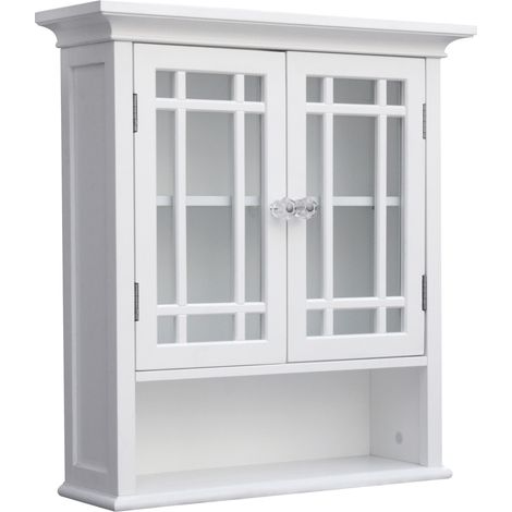Teamson Home Neal Arredo Bagno Pensile In Legno 2 Porte Bianco 7473 (1/5)