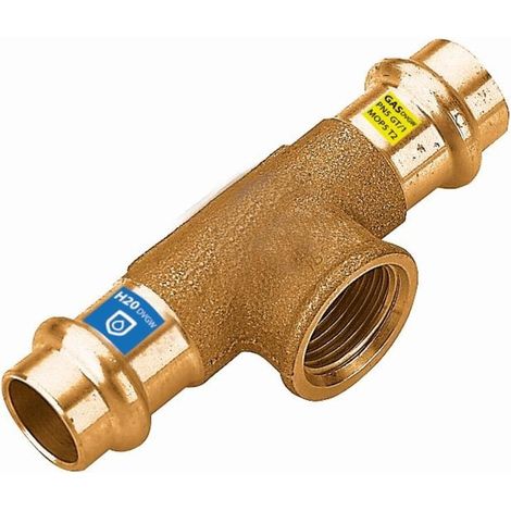 Raccord combiné té F/FF/F 18 mm x 1/2'' x 18 mm contour V