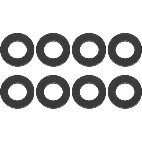 8 Pcs Rondelle Plate En Silicone M10 10mm ID 20mm OD Noir (1/5)