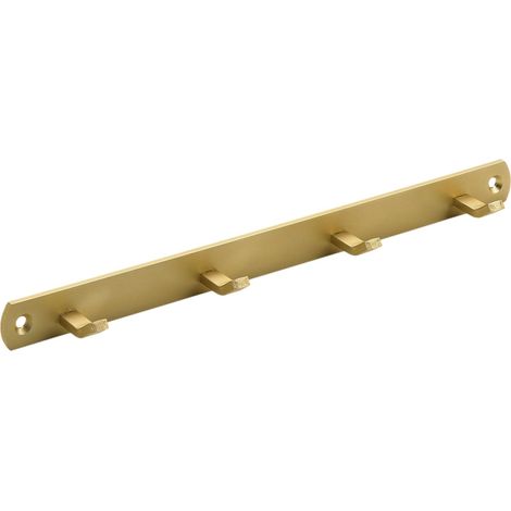 Hettich Garderobenleiste 4 Haken 27,0 x 2,0 x 3,0 cm gold Hakenleisten