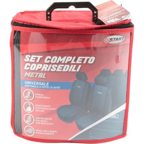 Metal Set Completo Coprisedili auto universale nero
