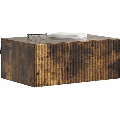 Maison Exclusive - Mobiletto da notte a muro Rovere Fumo 49 x 34,5 x 20 cm