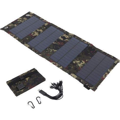 20W Faltbares Solarpanel Tragbares Ladegerät Monokristallines Silizium USB-Ausgang IP65 Wasserdicht (1/5)