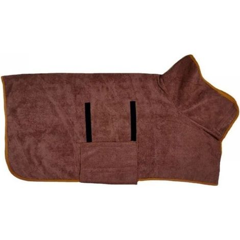 Peignoir pour Chien en Microfibres Ultra-Absorbantes, Serviette de Séchage Rapide pour Animaux Domestiques, Taille L, Couleur Café, Accessoire de Toilettage Quatre Saisons (1/5)