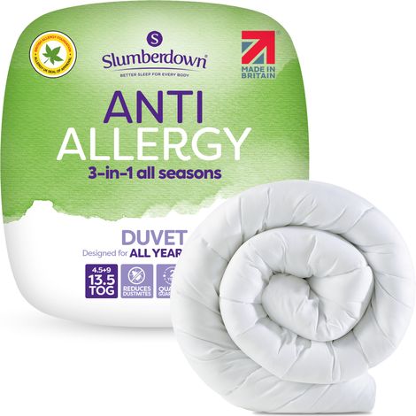 Slumberdown Anti Allergy Duvet, 13.5 Tog All Seasons, Single